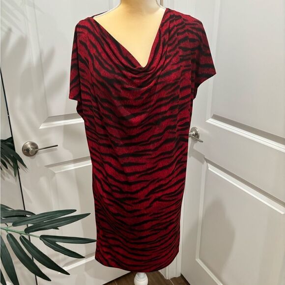 Michael Kors red zebra print dress size Small - Picture 1 of 9